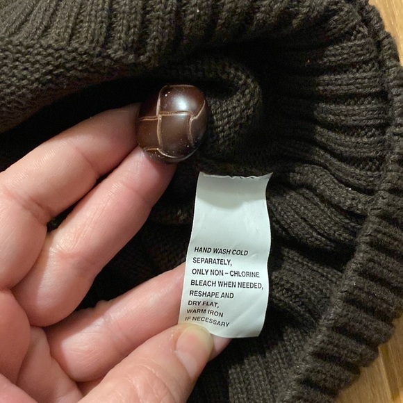 Jeanne Pierre Women’s Cotton Brown Cowl Neck Long Sleeve Sweater Ribbed Cuffs XL - Picture 8 of 8